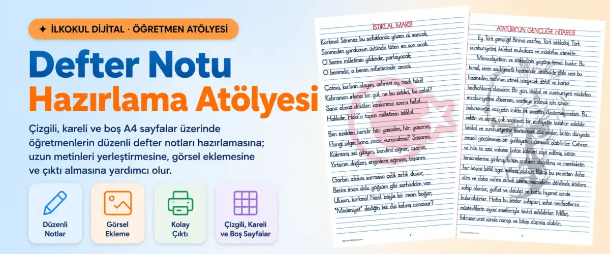 Defter Notu Hazırlama Atölyesi