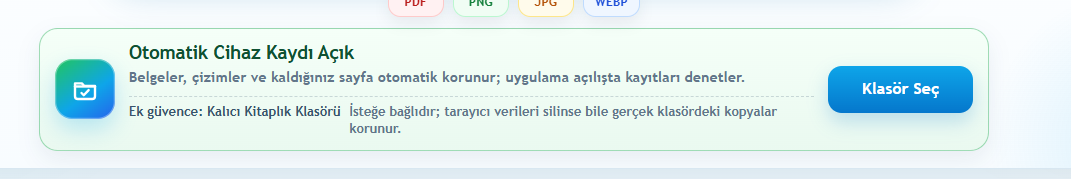 Otomatik kayıt ve klasör seçme