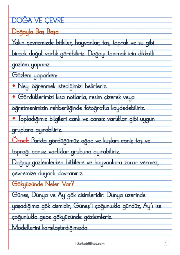 Doğa ve Çevre Defter Notları ön izlemesi