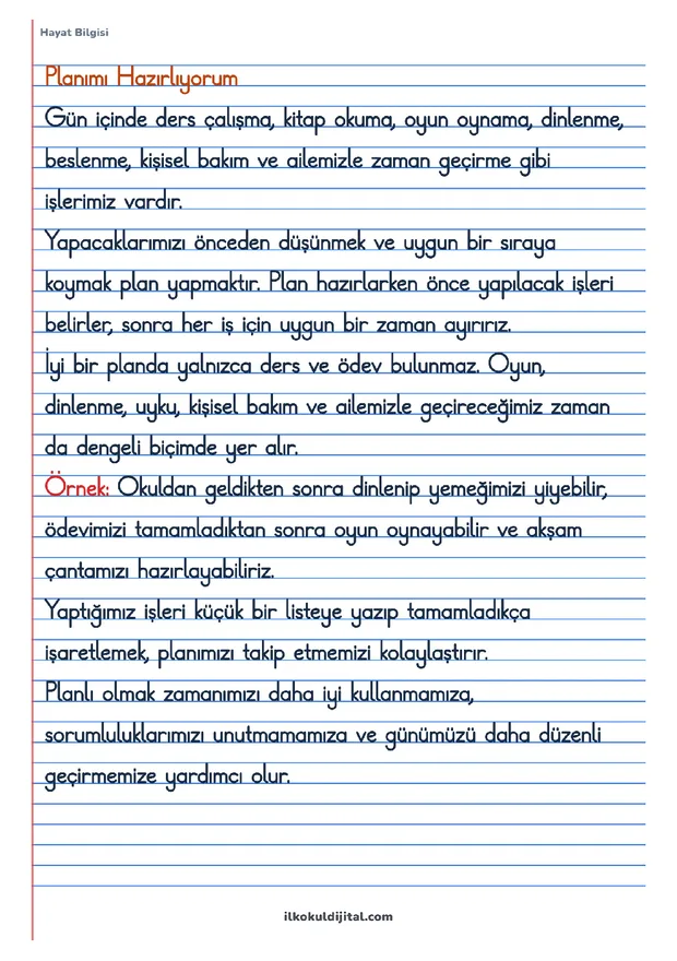2.Sınıf 1.Hafta Defter Notları ön izlemesi