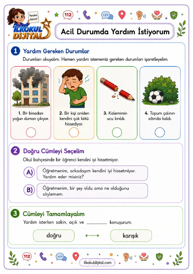 2. Sınıf Hayat Bilgisi 12. Hafta: Acil Durumlarda iletişim ön izlemesi