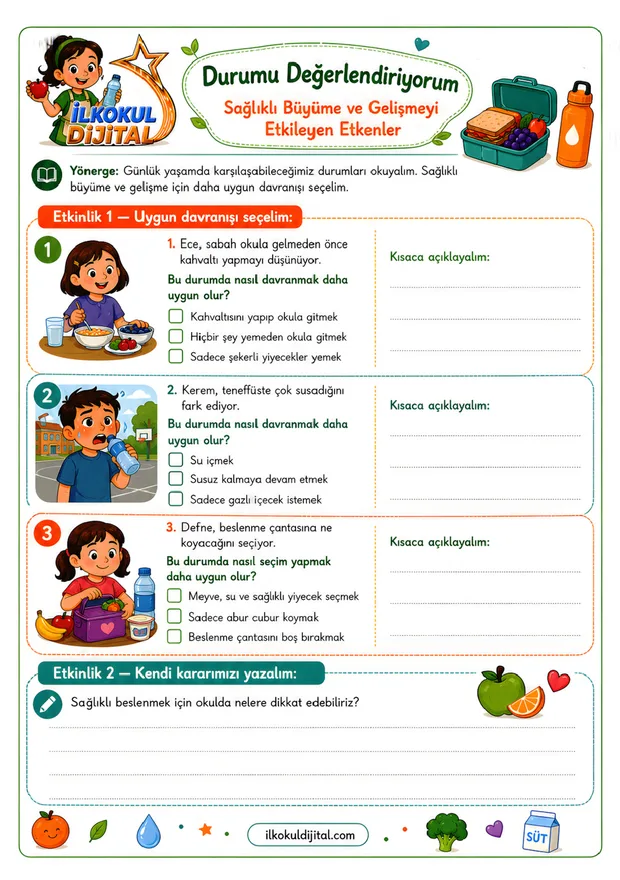 2. Sınıf Hayat Bilgisi 7. Hafta: Sağlıklı Alışkanlıklar ön izlemesi