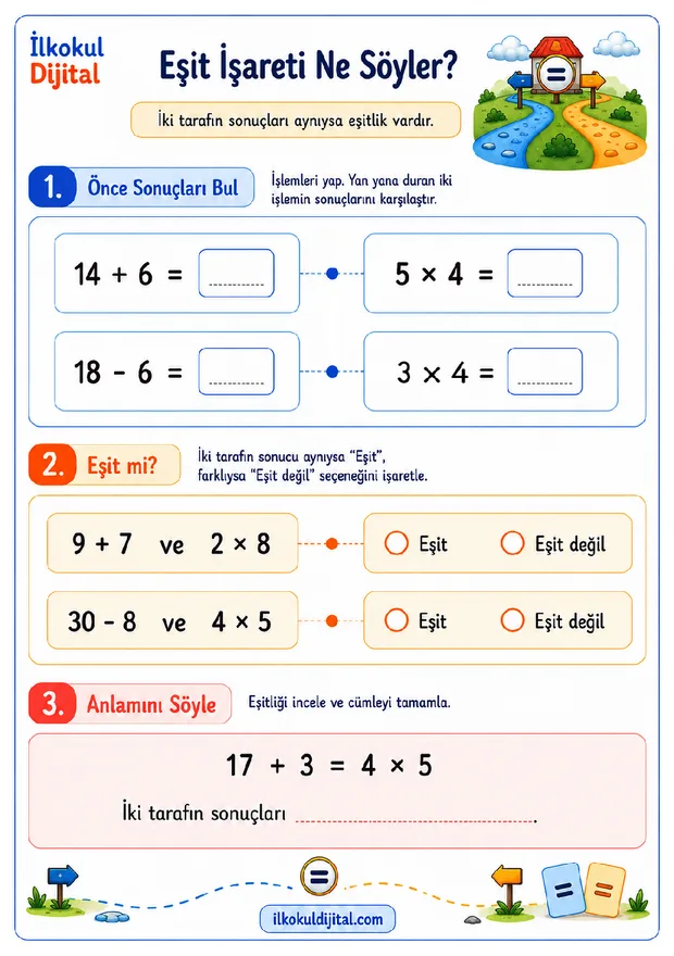 2. Sınıf Matematik 25. Hafta: Dört İşlemde Eşitliğin Anlamı ön izlemesi