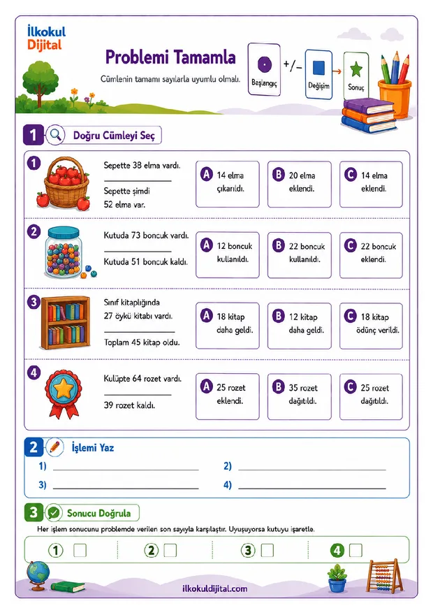 2. Sınıf Matematik 15. Hafta: Toplama ve Çıkarma Problemleri ön izlemesi