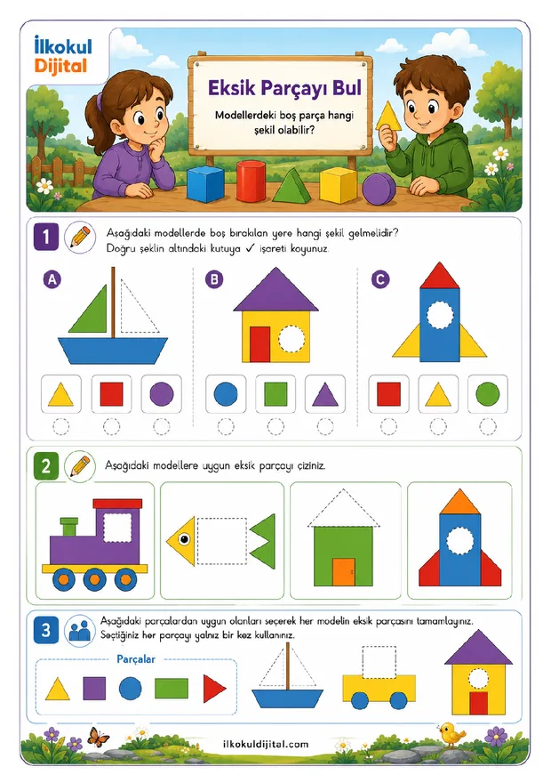 2. Sınıf Matematik 3. Hafta: Geometrik Şekillerle Modeller Oluşturma ön izlemesi