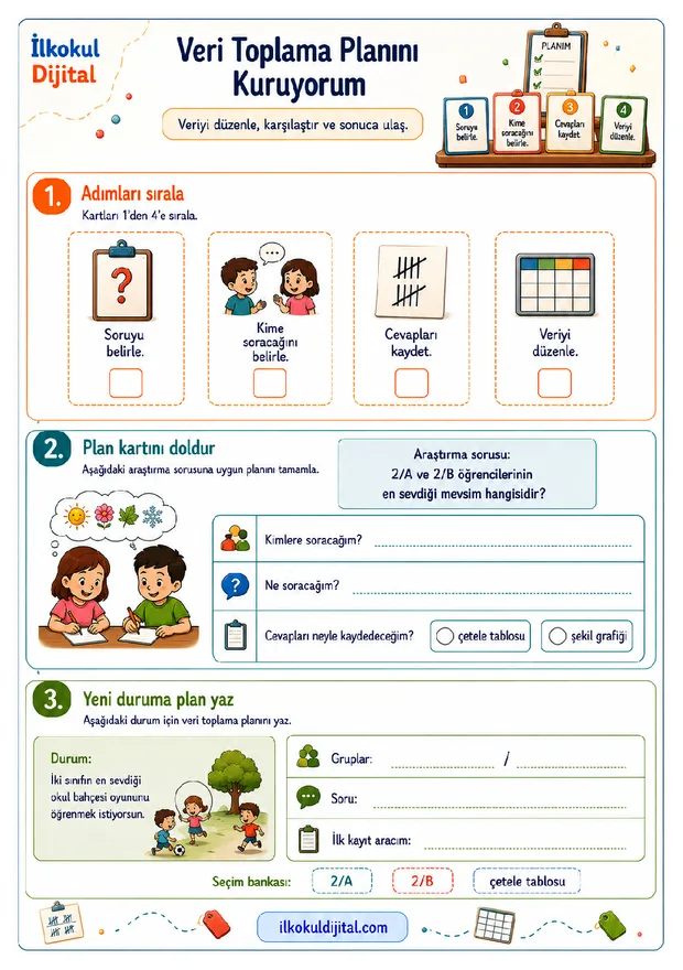 2. Sınıf Matematik 36. Hafta: İki Veri Grubuyla Çetele, Tablo ve Şekil Grafiği Çalışması ön izlemesi