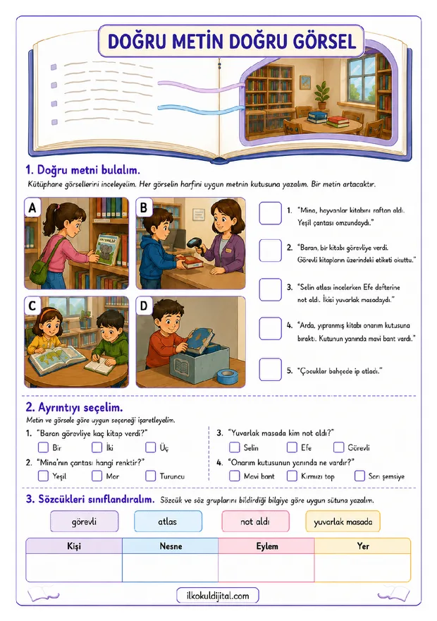 2. Sınıf Türkçe 17. Hafta: Görsel ve Metin Eşleştirme ön izlemesi