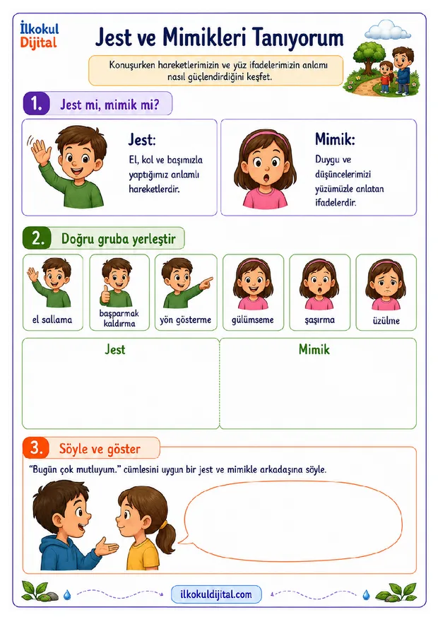 Konuşmayı Jest ve Mimiklerle Destekleme ön izlemesi
