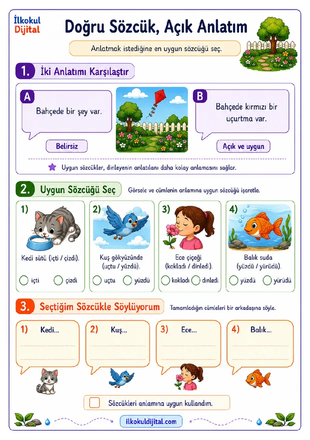 Sözcükleri Konuşmada Yerinde ve Anlamına Uygun Kullanma ön izlemesi