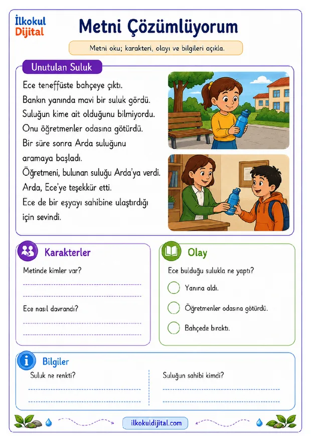 Karakter, Olay ve Bilgileri Açıklama ön izlemesi
