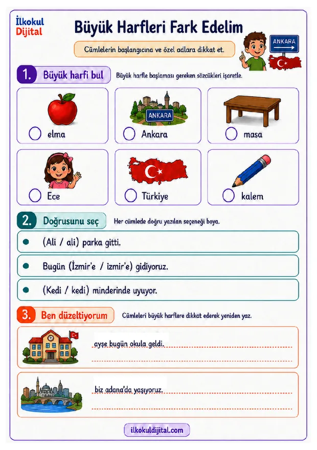 2. Sınıf Türkçe: Büyük Harfleri Doğru Kullanma set ön izlemesi