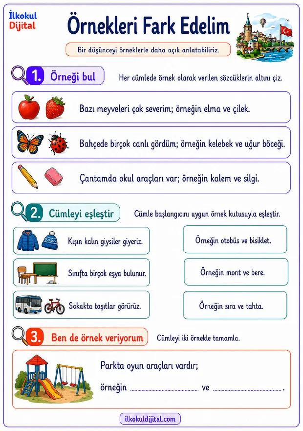 Yazıda Örneklendirme Yapma ön izlemesi