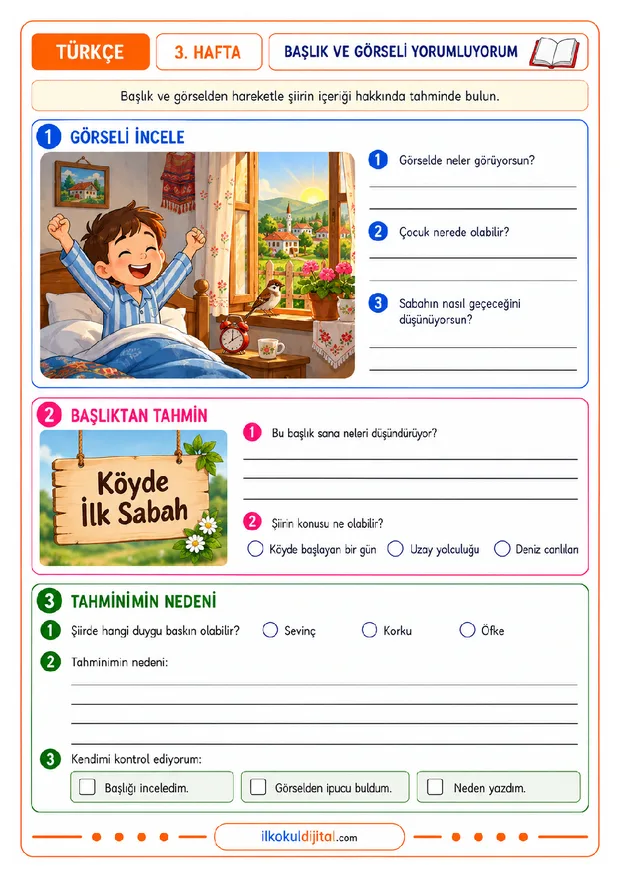 3. Sınıf 3. Hafta Etkinlik Paketi ön izlemesi