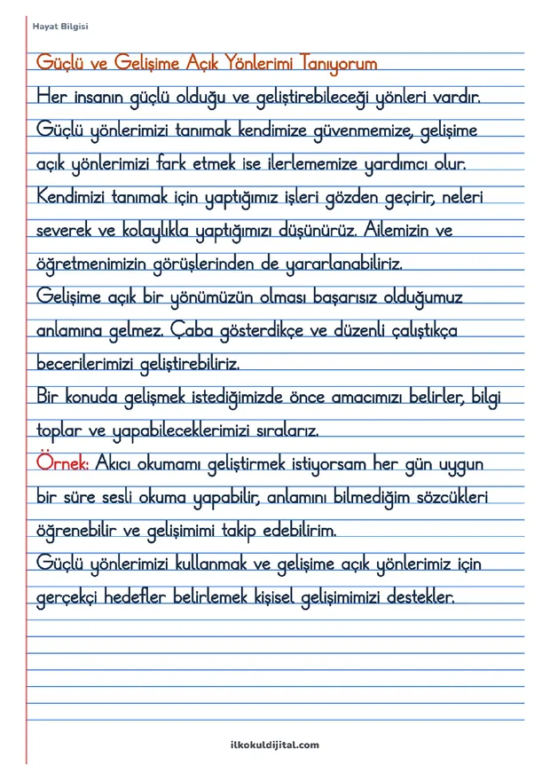 3.Sınıf 1.Hafta Defter Notları ön izlemesi