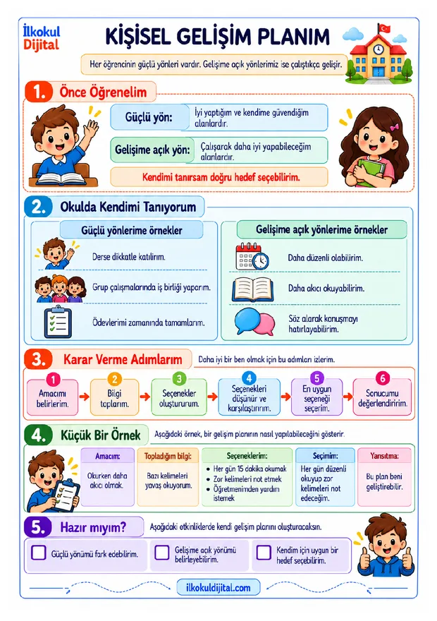 Kişisel Gelişim Planım ön izlemesi