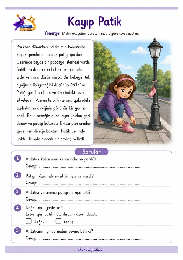 3. Sınıf Okuma ve Anlama 8 ön izlemesi