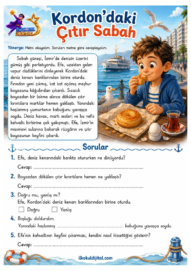 3. Sınıf Okuma ve Anlama 10 ön izlemesi