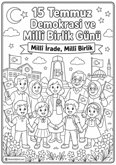 15 Temmuz Demokrasi ve Millî Birlik Günü Boyama Sayfası 4
