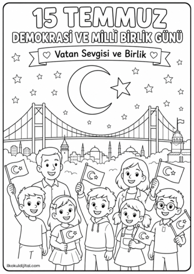 15 Temmuz Demokrasi ve Millî Birlik Günü Boyama Sayfası 5