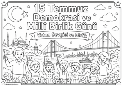 15 Temmuz Demokrasi ve Millî Birlik Günü Boyama Sayfası 8