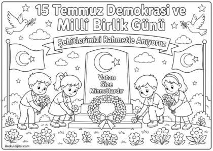 15 Temmuz Demokrasi ve Millî Birlik Günü Boyama Sayfası 9