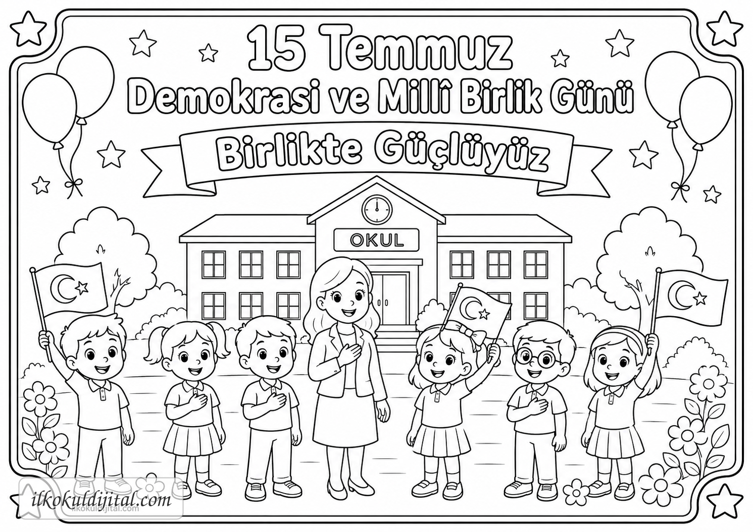 15 Temmuz Demokrasi ve Millî Birlik Günü Boyama Sayfası 6
