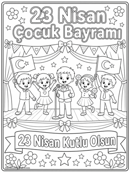 23 Nisan Çocuk Bayramı Boyama Sayfası 5