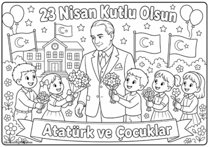 23 Nisan Çocuk Bayramı Boyama Sayfası 6