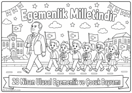 23 Nisan Çocuk Bayramı Boyama Sayfası 7