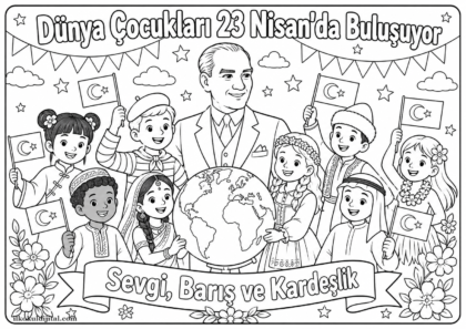 23 Nisan Çocuk Bayramı Boyama Sayfası 10