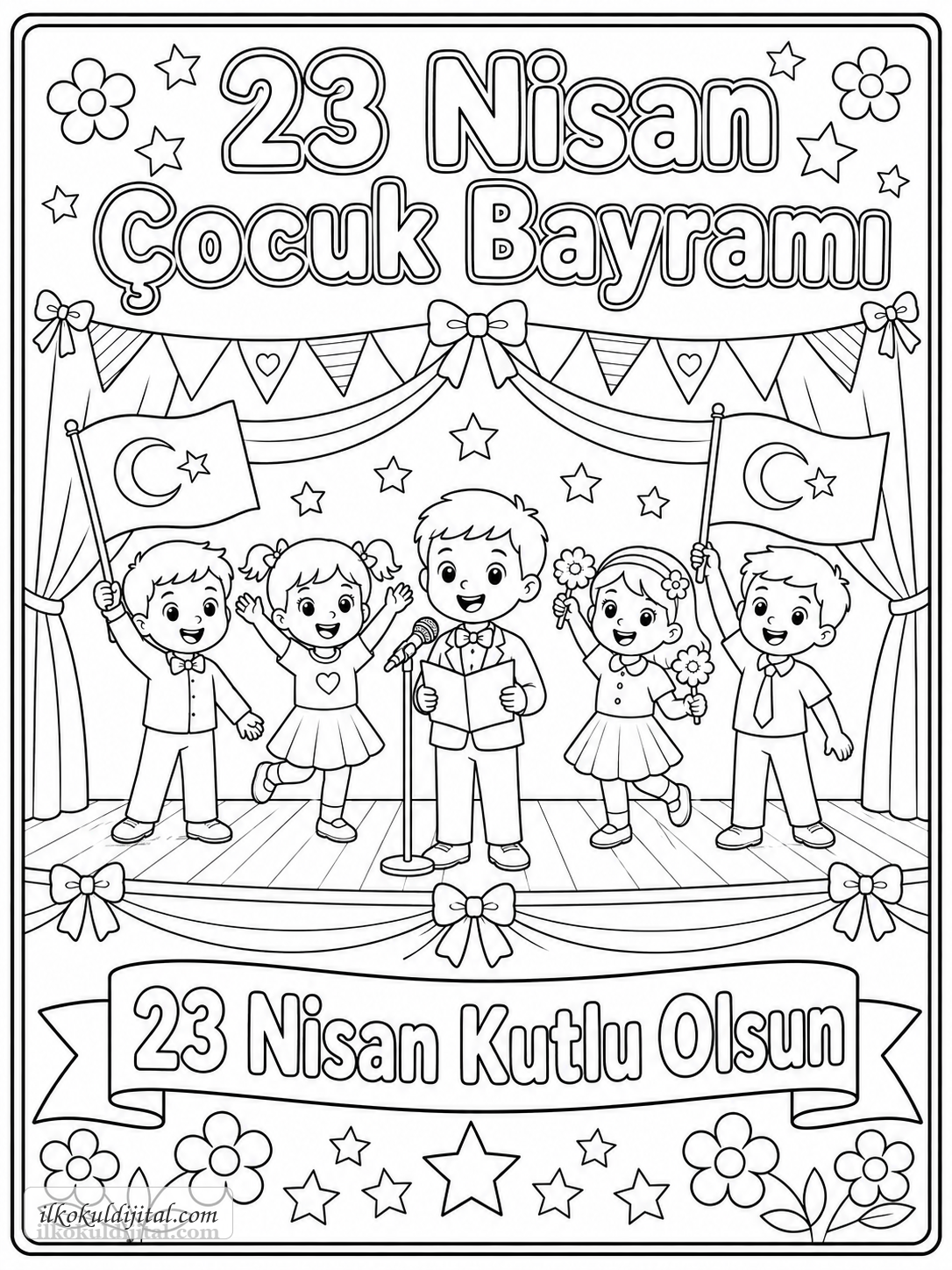 23 Nisan Çocuk Bayramı Boyama Sayfası 5