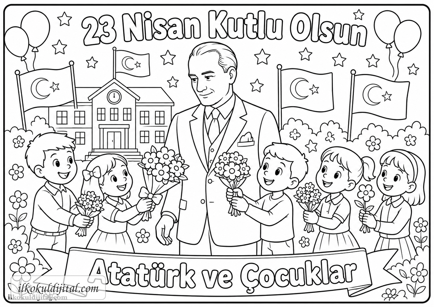 23 Nisan Çocuk Bayramı Boyama Sayfası 6