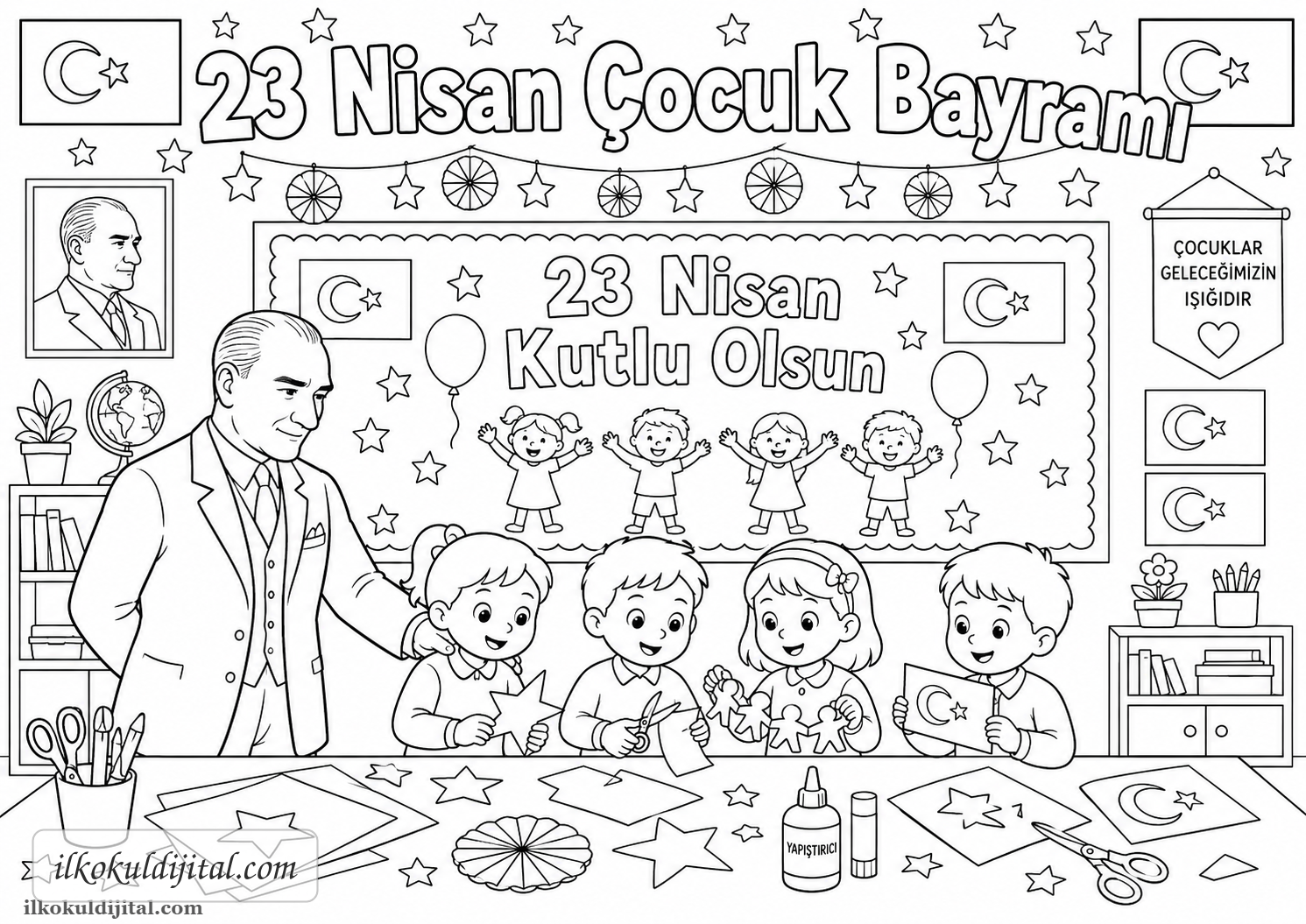 23 Nisan Çocuk Bayramı Boyama Sayfası 8