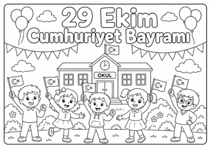 29 Ekim Cumhuriyet Bayramı Boyama Sayfası 5