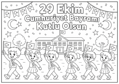 29 Ekim Cumhuriyet Bayramı Boyama Sayfası 6