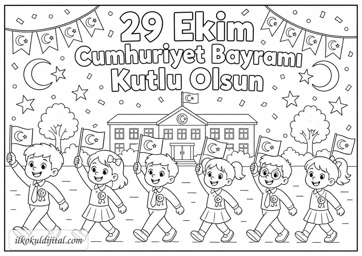 29 Ekim Cumhuriyet Bayramı Boyama Sayfası 6