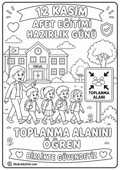 Afet Eğitimi Hazırlık Günü Boyama Sayfası 4