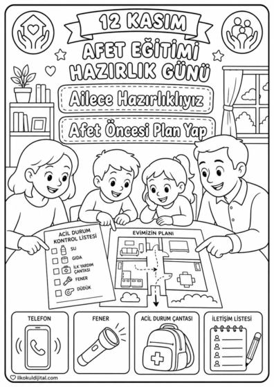 Afet Eğitimi Hazırlık Günü Boyama Sayfası 5