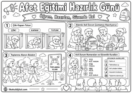 Afet Eğitimi Hazırlık Günü Boyama Sayfası 10