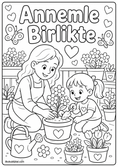 Anneler Günü Boyama Sayfası 2