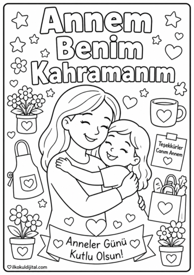 Anneler Günü Boyama Sayfası 4