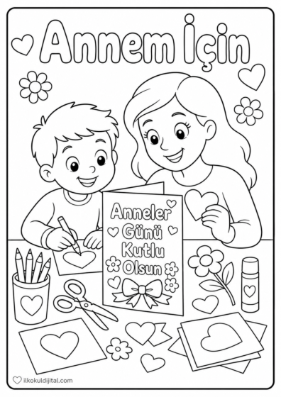 Anneler Günü Boyama Sayfası 5