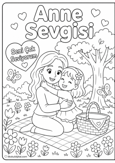 Anneler Günü Boyama Sayfası 6
