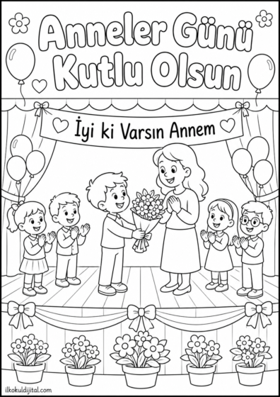 Anneler Günü Boyama Sayfası 7