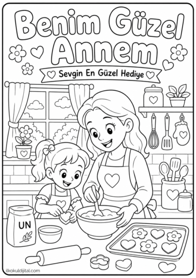 Anneler Günü Boyama Sayfası 8