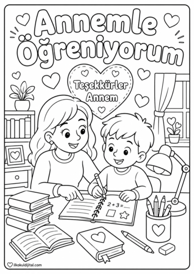 Anneler Günü Boyama Sayfası 9