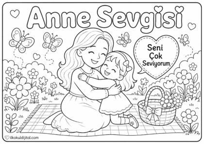 Anneler Günü Boyama Sayfası 10