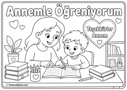 Anneler Günü Boyama Sayfası 12