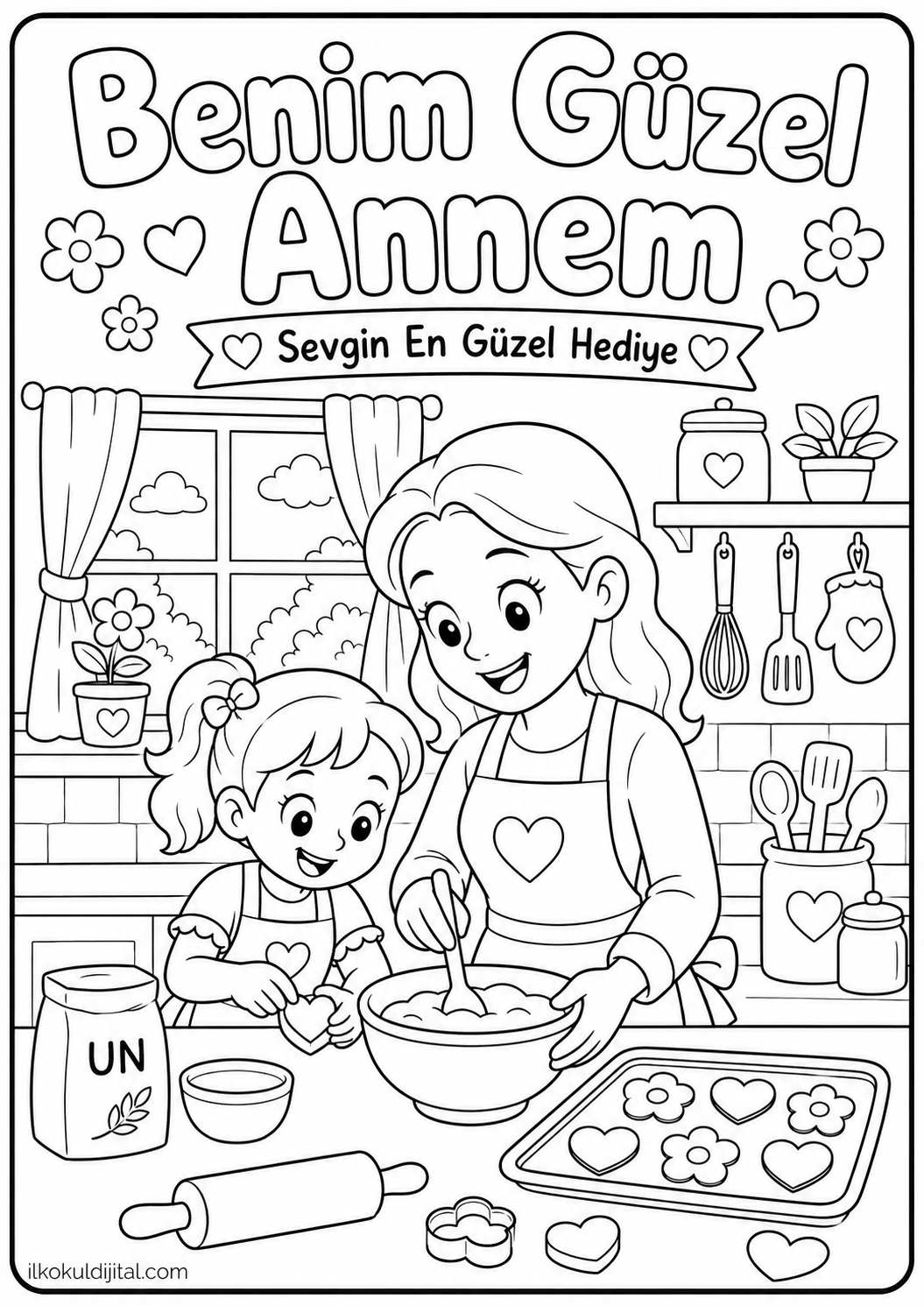 Anneler Günü Boyama Sayfası 8