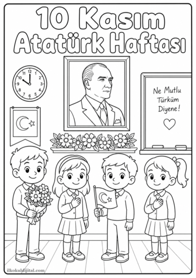 Atatürk Haftası Boyama Sayfası 1